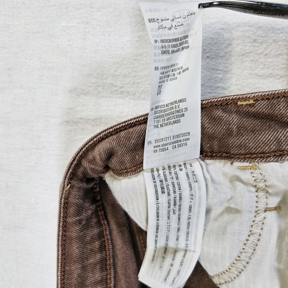 Hollister Jeans Woman Teen OR 24 31 Brown Patchwork Y2K Ultra High Rise Dad Jean - Picture 4 of 10